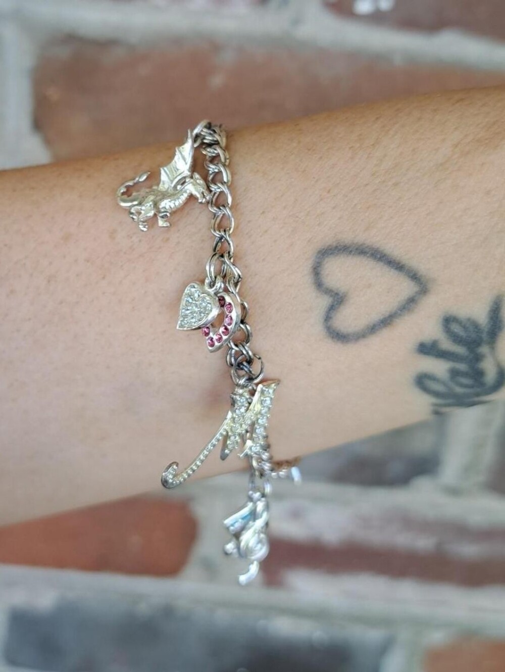 Silver Plated Y2K Vintage Charm Bracelet